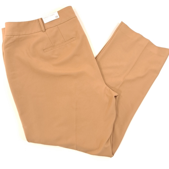 LANE BRYANT Perfect Drape Tan Dress Pants Straight Leg Stretch - Sz 28 Long - Picture 1 of 7